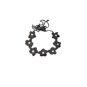 Monica Hansen New Crochet Rhinestone Choker in Black